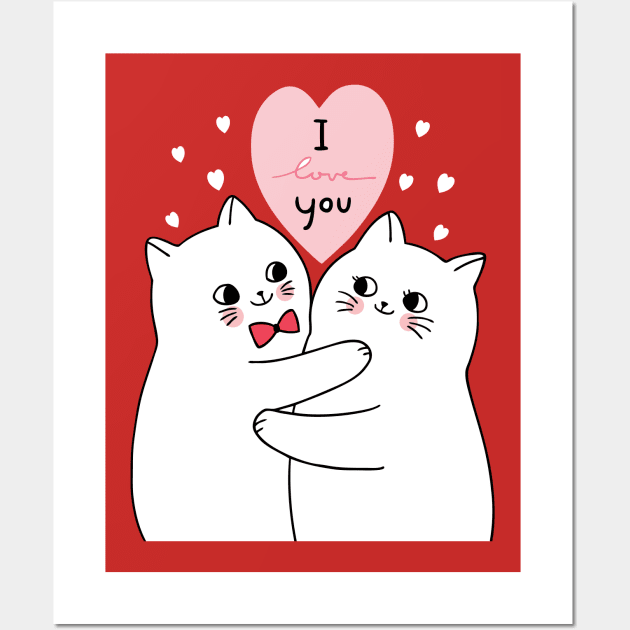 I love you cats Wall Art by Mako Design 